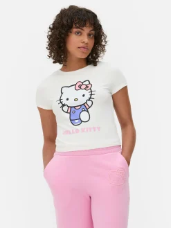 Outlet Kurzes „Hello Kitty“ T-Shirt Mit Grafik Damen Tops Und T-Shirts