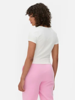 Outlet Kurzes „Hello Kitty“ T-Shirt Mit Grafik Damen Tops Und T-Shirts