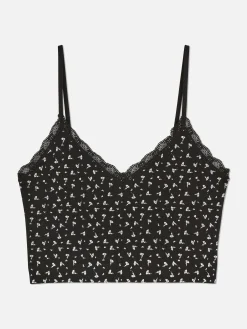 Outlet Kurzes Schlafanzug-Trägertop Mit Spitzenbesatz Damen Schlafanzugoberteile