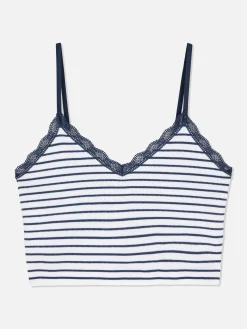 Clearance Kurzes Schlafanzug-Trägertop Mit Spitzenbesatz Damen Schlafanzugoberteile