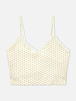 Best Kurzes Schlafanzug-Trägertop Mit Spitzenbesatz Damen Schlafanzugoberteile