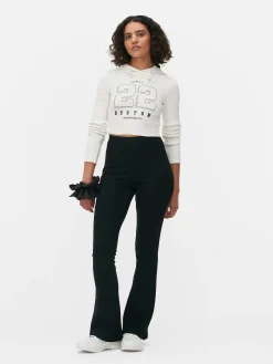 Clearance Kurzes Top Mit Kapuze Und Grafik Damen Tops Und T-Shirts