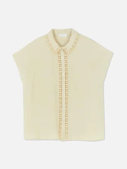 Best Kurzärmelige Bluse Mit Häkelbesatz Damen Blusen