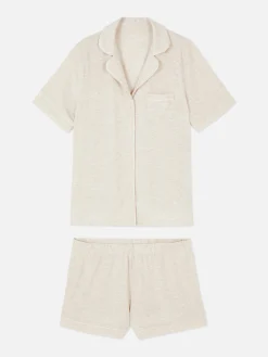 Clearance Kurzärmeliger Jersey-Schlafanzug Damen Schlafanzüge