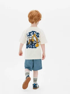 Discount Kurzärmeliges T-Shirt Mit Baggermotiv Kinder Tops Und T-Shirts