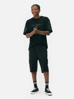 New „LA“ T-Shirt Mit Schriftzug Und Paisleymuster Herren Tops Und T-Shirts