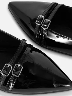 Best Lack-Ballerinas Mit Spitzer Zehenpartie Damen Flache Schuhe