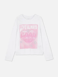 New Langarmshirt Mit Print Auf Der Brust Kinder Tops Und T-Shirts