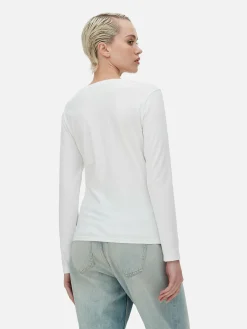 Clearance Langarmtop Aus Stretch Damen Tops Und T-Shirts