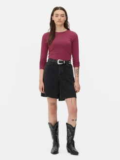 Online Langarmtop Aus Stretch-Jersey Damen Tops Und T-Shirts