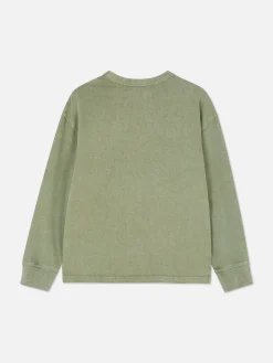 Online Langarm-T-Shirt Im Washed-Look Kinder Tops Und T-Shirts