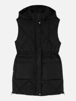 Discount Lange Steppweste Mit Kapuze Damen Jacken Und Mäntel