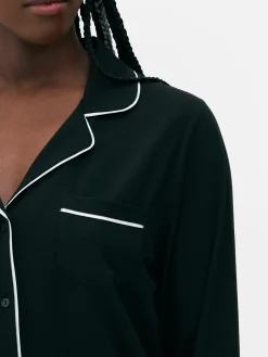 New Langer Boyfriend-Schlafanzug Damen Schlafanzüge