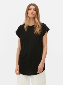 Sale Langes Essential-T-Shirt Damen Tops Und T-Shirts