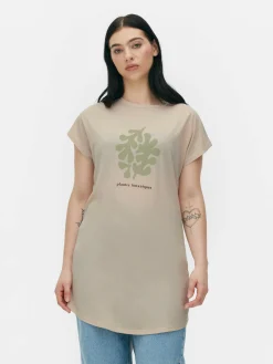 Langes T-Shirt Mit Rundhalsausschnitt Damen Tops Und T-Shirts