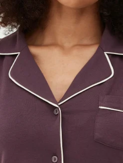 Discount Langärmeliger Jersey-Schlafanzug Im Boyfriend-Look Damen Schlafanzüge