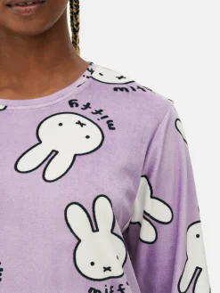 New Langärmeliger „Miffy“ Fleece-Schlafanzug Damen Schlafanzüge