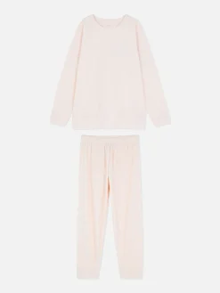 Hot Langärmeliger Mikrofleece-Schlafanzug Damen Schlafanzüge