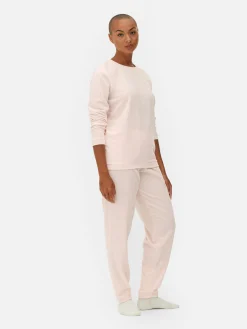 Hot Langärmeliger Mikrofleece-Schlafanzug Damen Schlafanzüge