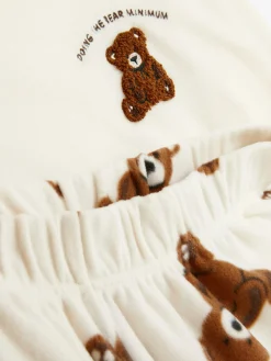 Outlet Langärmeliger Mikrofleece-Schlafanzug Damen Schlafanzüge