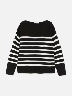 Online Langärmeliger Pullover Mit U-Boot-Ausschnitt Damen Pullover Und Cardigans