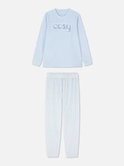 Langärmeliger Schlafanzug Mit Slogan Damen Schlafanzüge