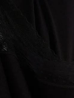 Online Langärmeliger Schlafanzug Mit Spitzenbesatz Damen Schlafanzüge