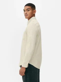 Langärmeliges Hemd Aus Baumwoll-Twill Herren Hemden