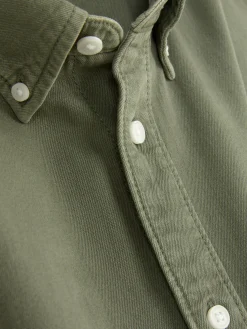 Discount Langärmeliges Hemd Aus Baumwoll-Twill Herren Hemden