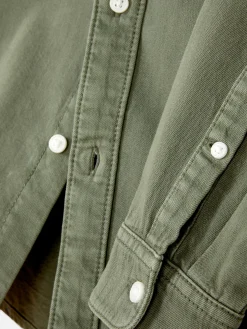 Discount Langärmeliges Hemd Aus Baumwoll-Twill Herren Hemden