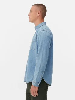 New Langärmeliges Hemd Aus Baumwoll-Twill Herren Hemden