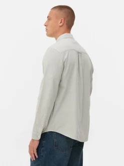 New Langärmeliges Hemd Aus Baumwoll-Twill Herren Hemden