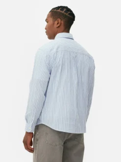 Discount Langärmeliges Jacquardhemd Mit Streifen Herren Hemden