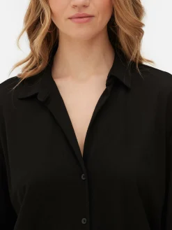 Discount Langärmeliges Jerseyhemd Damen Blusen