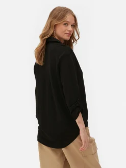 Discount Langärmeliges Jerseyhemd Damen Blusen