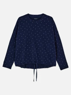 Langärmeliges Schlafanzugtop Mit Himmelsmuster Damen Schlafanzugoberteile
