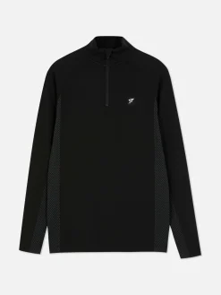 Hot Langärmeliges Sport-Top Mit Viertelreißverschluss Herren Sportbekleidung|Tops Und T-Shirts