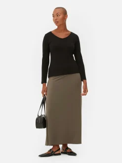 Discount Langärmeliges Stretch-T-Shirt Damen Tops Und T-Shirts