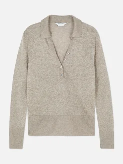 Outlet Langärmeliges „The Edit“ Strick-Poloshirt Damen Pullover Und Cardigans