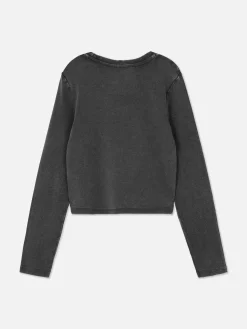 Best Langärmeliges T-Shirt In Acid-Wash-Optik Kinder Tops Und T-Shirts