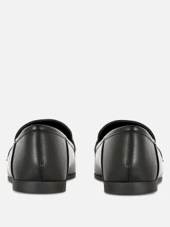 Hot Loafer Aus Kunstleder Mit Schnalle Damen Flache Schuhe