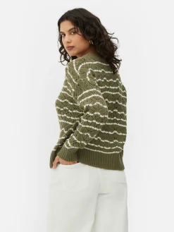Discount Lochstrickpullover Mit Rundhalsausschnitt Damen Pullover Und Cardigans