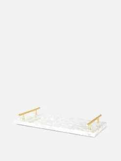 Discount Marmoriertes Serviertablett Mit Griffen Geschirr