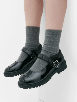 Hot Mary Janes Mit Glitzerstern Kinder Flache Schuhe