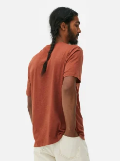 Hot Meliertes Regular-Fit T-Shirt Herren Tops Und T-Shirts