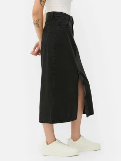 Midi-Jeansrock Damen Röcke|Denim