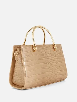 Online Mini-Tragetasche In Kroko-Optik Damen Taschen Und Portemonnaies