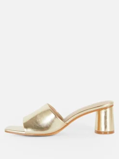 Outlet Mules Mit Blockabsatz Damen Heels