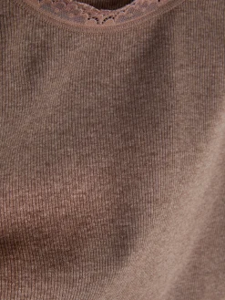 Nachtwäschetop Mit Spitzenbesatz Damen Schlafanzugoberteile