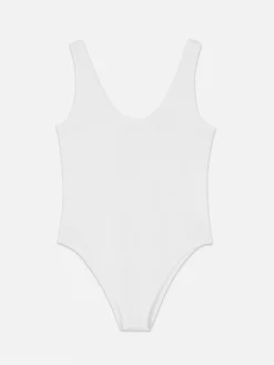 Outlet Nahtloser, Gerippter Bodysuit Mit U-Ausschnitt Damen Tops Und T-Shirts